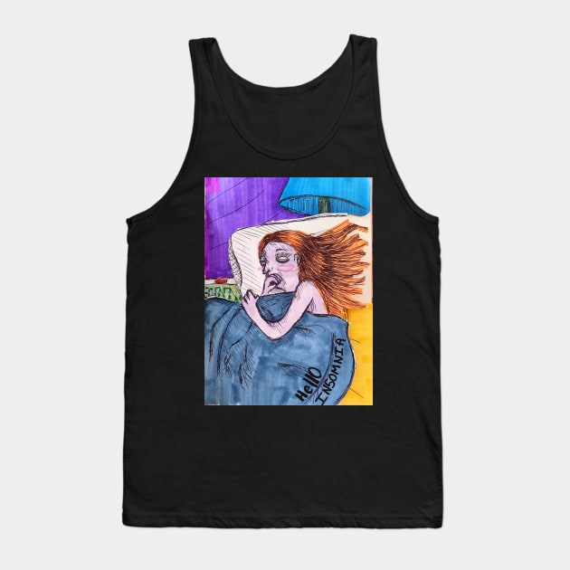 Hello Insomnia Tank Top by Animal Surrealism